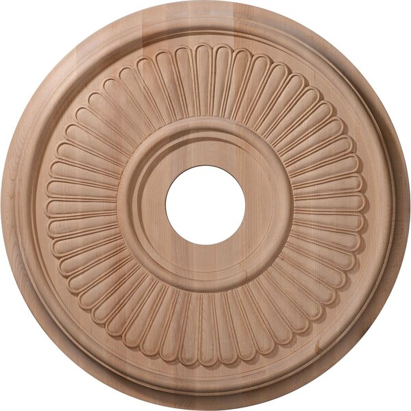 Ekena Millwork Carved Berkshire Ceiling Medallion, Maple (Fits Canopies up to 6 1/2"), 20"OD x 3 7/8"ID x 1 3/4"P CMW20BEMA - main